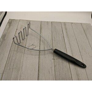 Vintage EKCO #5 Potato Vegetable Masher Black Handle Utensil 10 1/2"